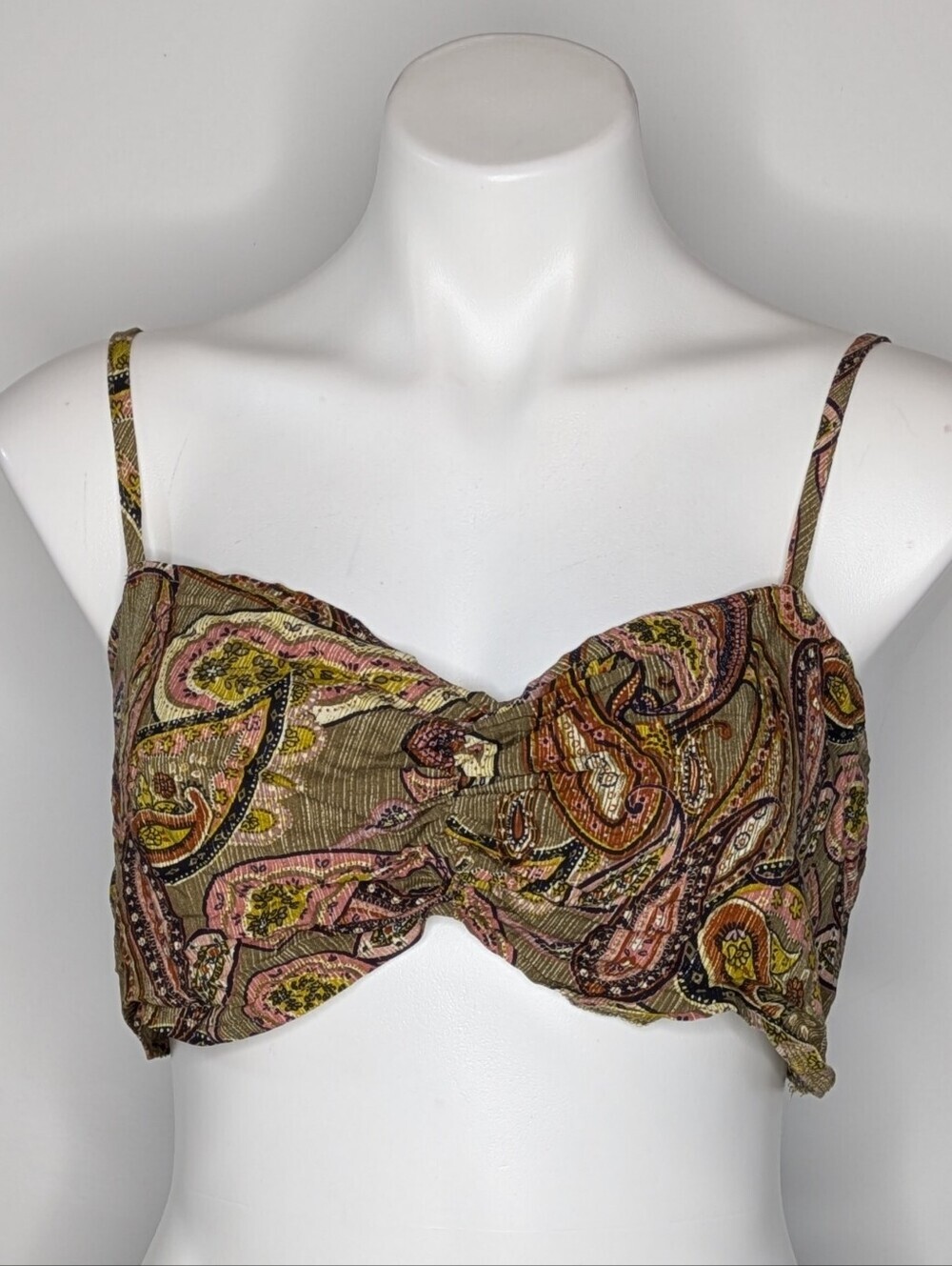 Rusttydustty Brown Paisley Lightweight Bralette Top XL